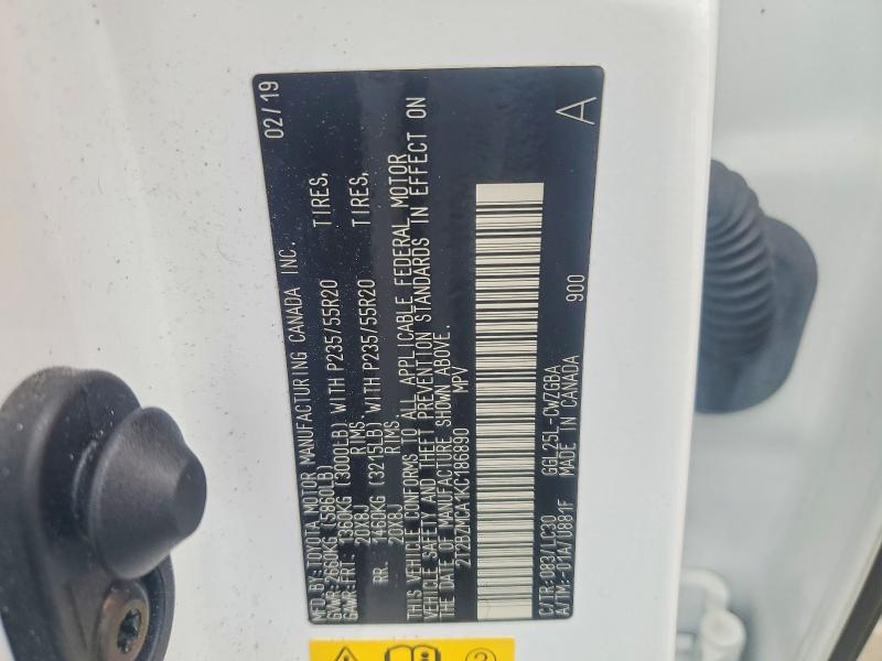 Продаж на аукціоні авто 2019 Lexus Rx 350, vin: 2T2BZMCA1KC186890, номер лоту: 51976916