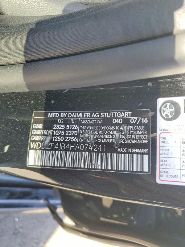 Aukcja sprzedaży 2017 Mercedes-benz E, vin: WDDZF4JB4HA074241, numer aukcji: 51458456
