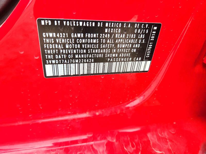 Продажа на аукционе авто 2016 Volkswagen Jetta, vin: 3VWD17AJ7GM226426, номер лота: 49116056