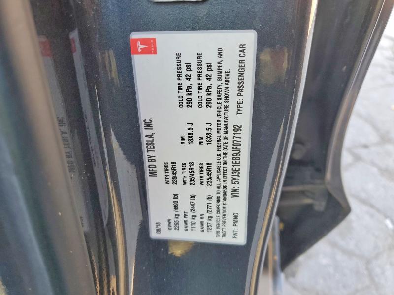48826116 :رقم المزاد ، 5YJ3E1EB9JF077192 vin ، 2018 Tesla Model 3 مزاد بيع