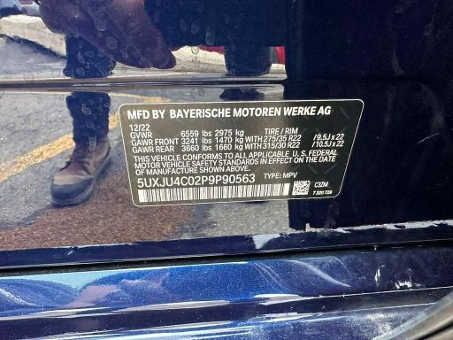 2023 Bmw X5 მანქანა იყიდება აუქციონზე, vin: 5UXJU4C02P9P90563, აუქციონის ნომერი: 47864926