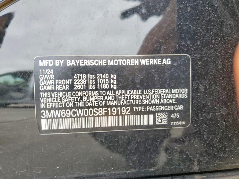 49048346 :رقم المزاد ، 3MW69CW00S8F19192 vin ، 2025 Bmw 330i مزاد بيع