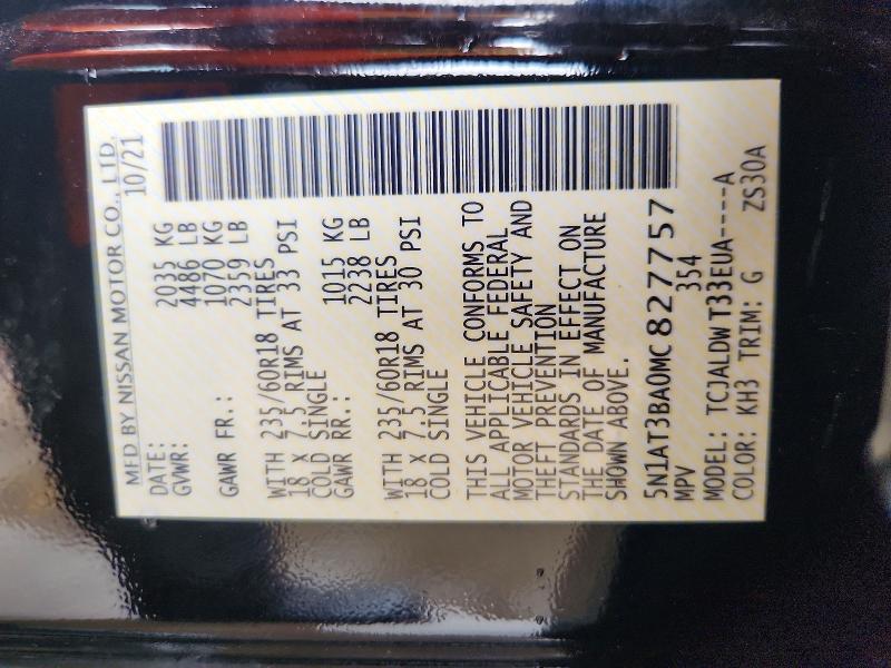 Продаж на аукціоні авто 2021 Nissan Rogue, vin: 5N1AT3BA0MC827757, номер лоту: 50691196