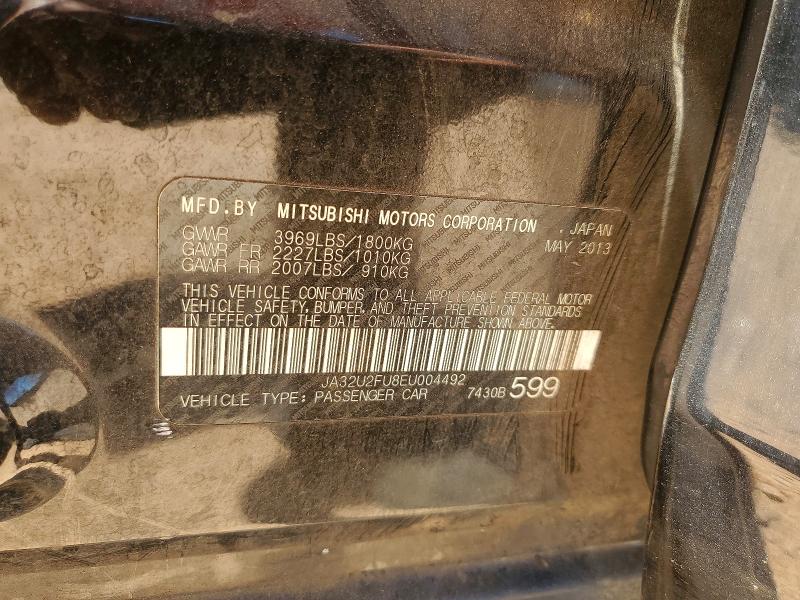 Aukcja sprzedaży 2014 Mitsubishi Lancer, vin: JA32U2FU8EU004492, numer aukcji: 49837136