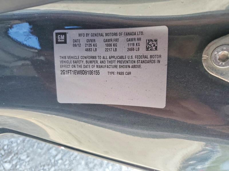 2013 Chevrolet Camaro მანქანა იყიდება აუქციონზე, vin: 2G1FT1EW8D9106155, აუქციონის ნომერი: 49554206