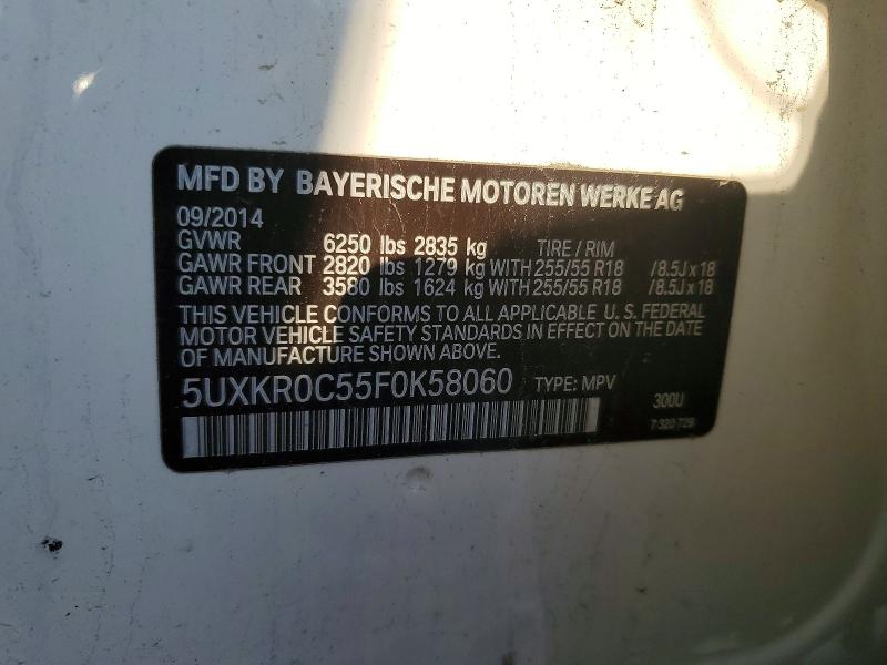48768516 :رقم المزاد ، 5UXKR0C55F0K58060 vin ، 2015 Bmw X5 مزاد بيع