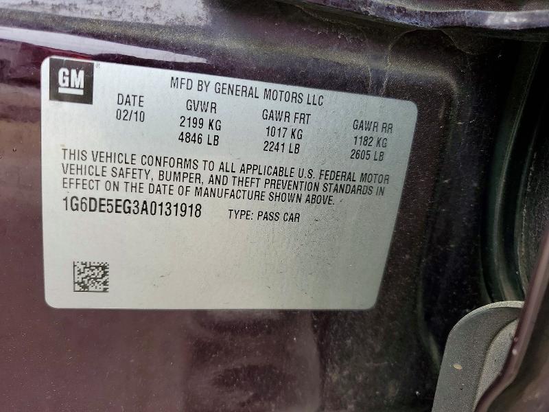 Aukcja sprzedaży 2010 Cadillac Cts, vin: 1G6DE5EG3A0131918, numer aukcji: 50892376