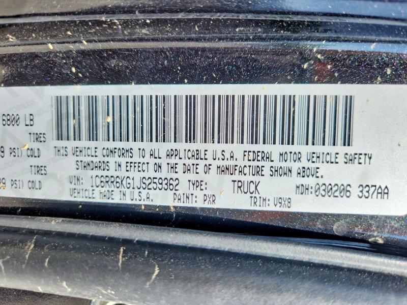 Продажа на аукционе авто 2018 Ram 1500, vin: 1C6RR6KG1JS259362, номер лота: 48506416