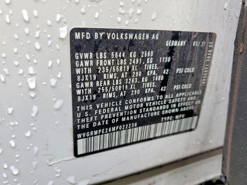 Продаж на аукціоні авто 2021 Volkswagen Id.4, vin: WVGRMPE26MP022236, номер лоту: 50949986