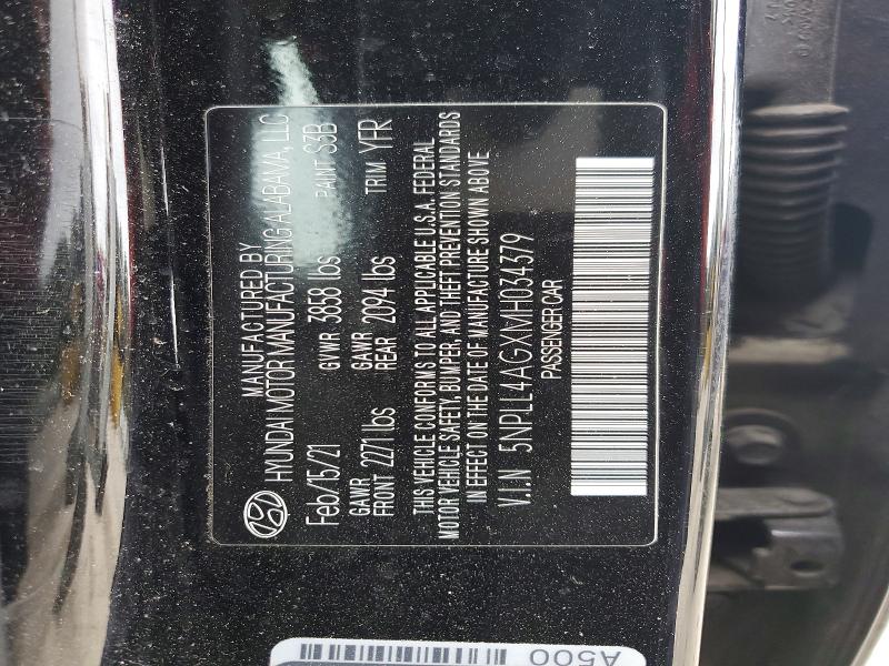 Aukcja sprzedaży 2021 Hyundai Elantra, vin: 5NPLL4AGXMH034379, numer aukcji: 51413796