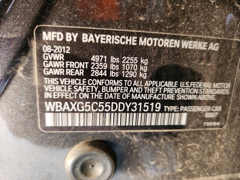 Продаж на аукціоні авто 2013 Bmw 528, vin: WBAXG5C55DDY31519, номер лоту: 48265666