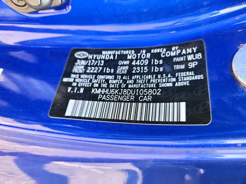 2013 Hyundai Genesis Coupe მანქანა იყიდება აუქციონზე, vin: KMHHU6KJ8DU105802, აუქციონის ნომერი: 50691656