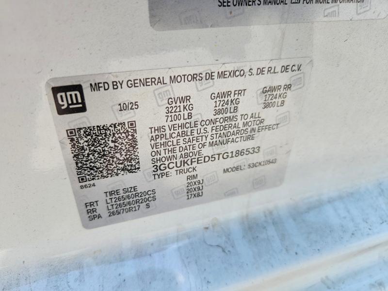 Aukcja sprzedaży 2025 Chevrolet Silverado, vin: 3GCUKFED5TG186533, numer aukcji: 50765486