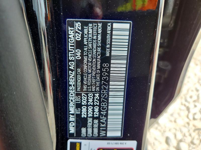 51108196 :رقم المزاد ، W1KAF4GB7SR273958 vin ، 2025 Mercedes-benz C مزاد بيع