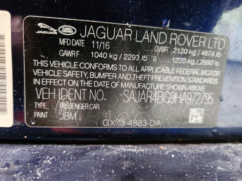 49364596 :رقم المزاد ، SAJAR4BG9HA972795 vin ، 2017 Jaguar Xe مزاد بيع