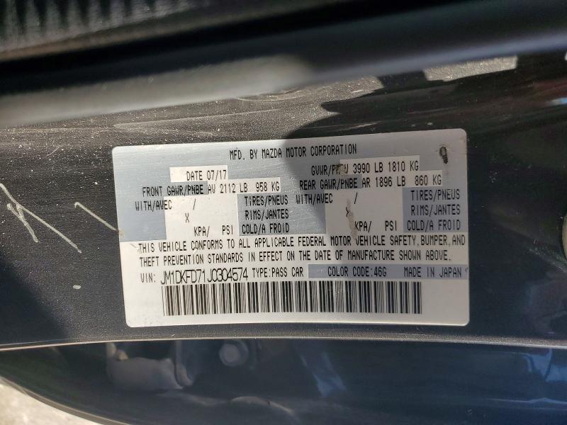 49271566 :رقم المزاد ، JM1DKFD71J0304574 vin ، 2018 Mazda Cx-3 مزاد بيع