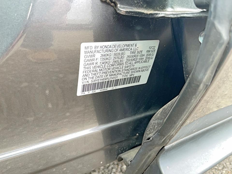 48595126 :رقم المزاد ، 5J8YE1H8XPL014101 vin ، 2023 Acura Mdx مزاد بيع