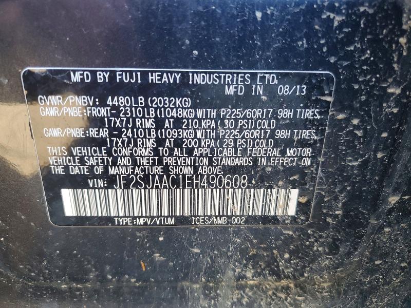 Продаж на аукціоні авто 2014 Subaru Forester, vin: JF2SJAAC1EH490608, номер лоту: 50566876