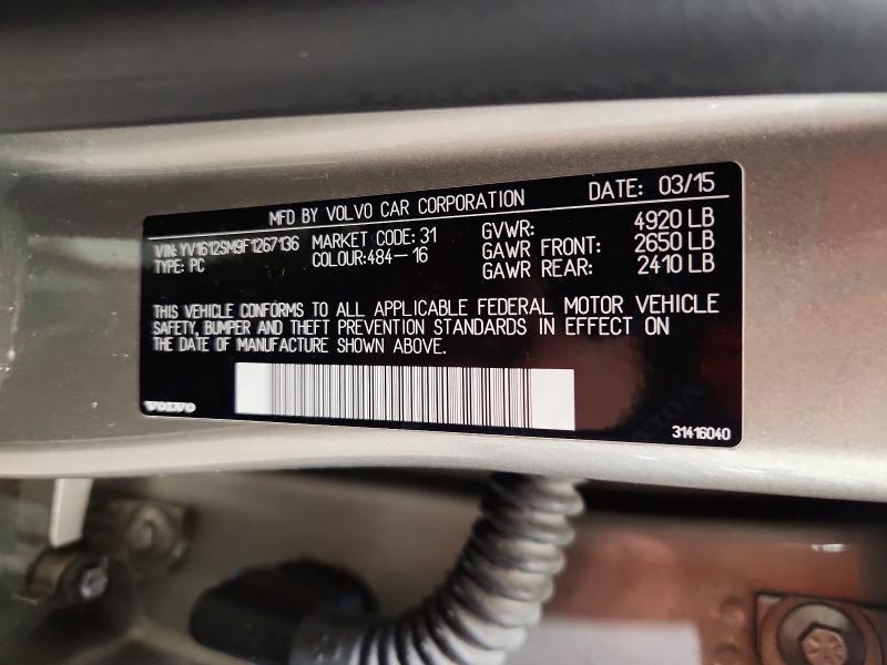 2015 Volvo V60 მანქანა იყიდება აუქციონზე, vin: YV1612SM9F1267136, აუქციონის ნომერი: 51161266