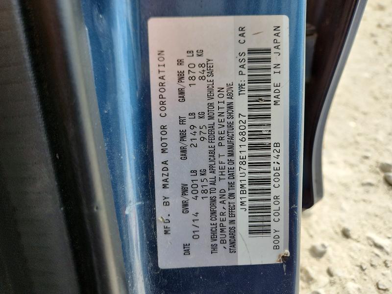 49954576 :رقم المزاد ، JM1BM1U78E1168027 vin ، 2014 Mazda 3 مزاد بيع