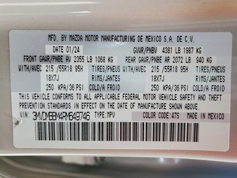 Aukcja sprzedaży 2024 Mazda Cx-30, vin: 3MVDMBBM4RM649746, numer aukcji: 49968246