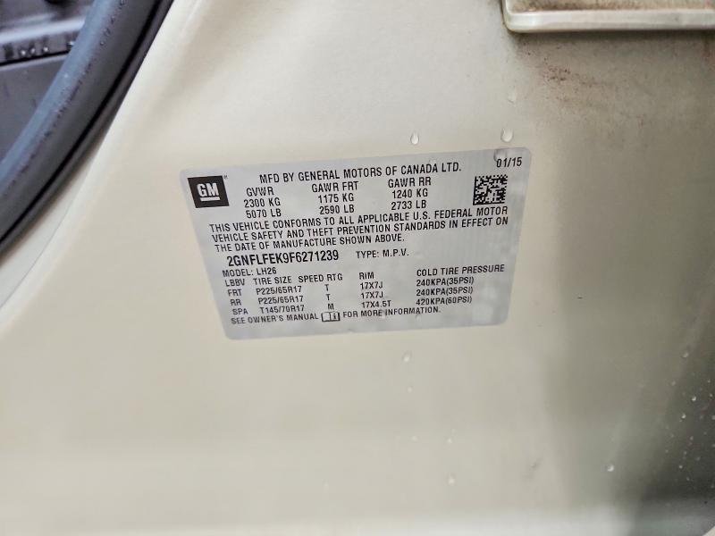 Продаж на аукціоні авто 2015 Chevrolet Equinox, vin: 2GNFLFEK9F6271239, номер лоту: 50482376