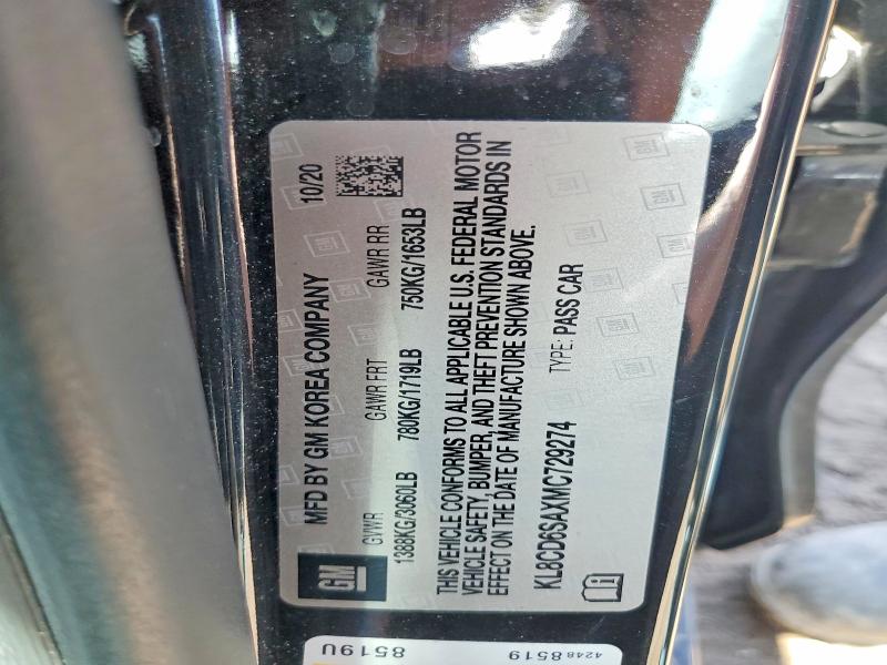 Aukcja sprzedaży 2021 Chevrolet Spark, vin: KL8CD6SAXMC729274, numer aukcji: 49792136