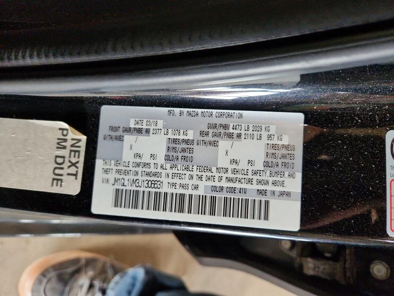 50816306 :رقم المزاد ، JM1GL1VM3J1306631 vin ، 2018 Mazda 6 مزاد بيع