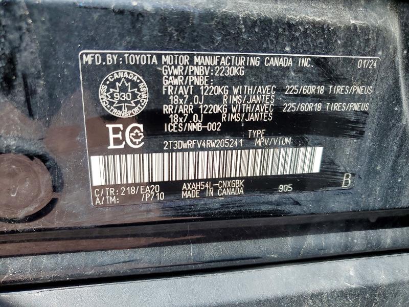 Aukcja sprzedaży 2024 Toyota Rav4, vin: 2T3DWRFV4RW205241, numer aukcji: 50997696
