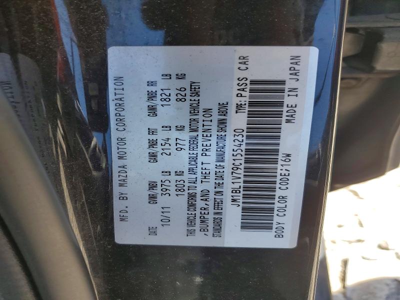 49937826 :رقم المزاد ، JM1BL1V79C1554230 vin ، 2012 Mazda 3 مزاد بيع