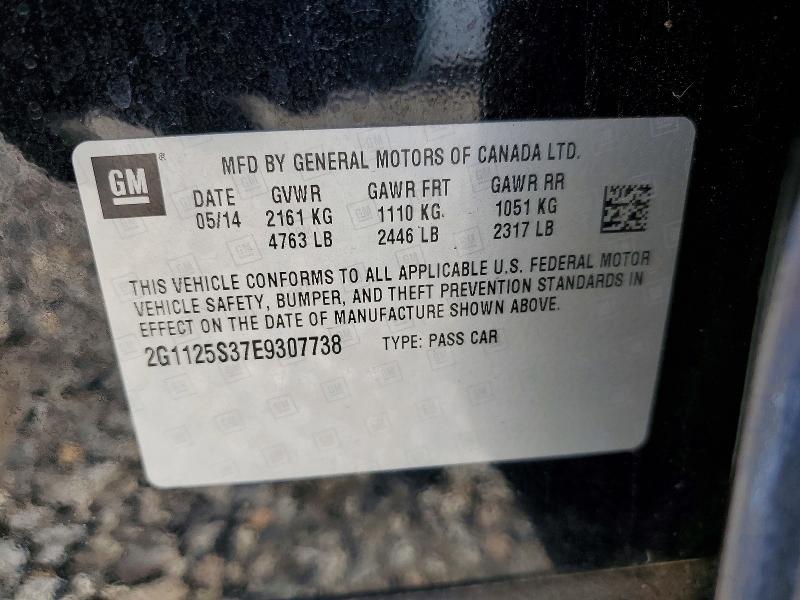 Aukcja sprzedaży 2014 Chevrolet Impala, vin: 2G1125S37E9307738, numer aukcji: 49986606