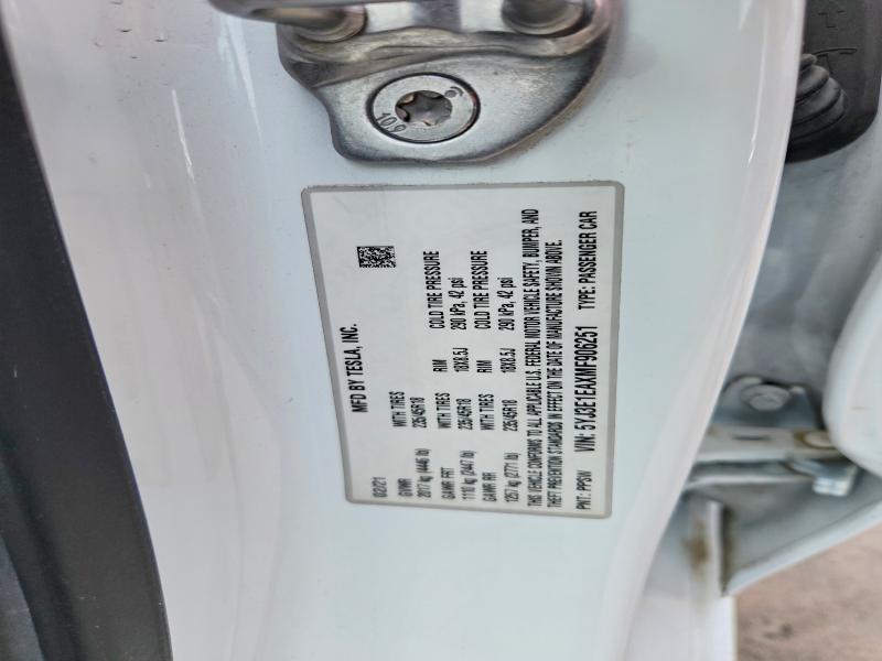 47505126 :رقم المزاد ، 5YJ3E1EAXMF906251 vin ، 2021 Tesla Model 3 مزاد بيع