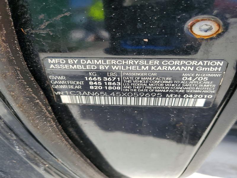 49935056 :رقم المزاد ، 1C3AN59L56X067911 vin ، 2006 Chrysler Crossfire مزاد بيع