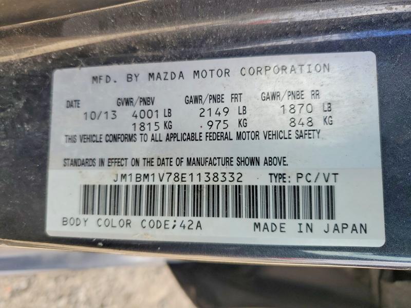 Aukcja sprzedaży 2014 Mazda 3, vin: JM1BM1V78E1138332, numer aukcji: 50173436