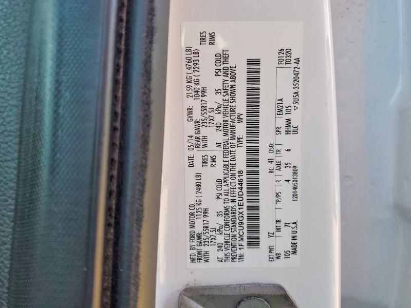 Aukcja sprzedaży 2014 Ford Escape, vin: 1FMCU9GX1EUD44618, numer aukcji: 48755556