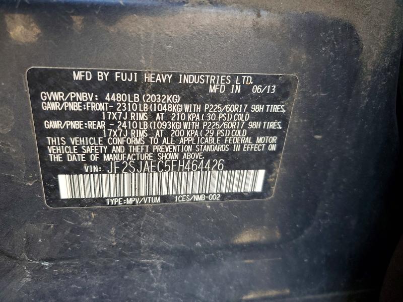 Продаж на аукціоні авто 2014 Subaru Forester, vin: JF2SJAEC5EH464426, номер лоту: 51660856