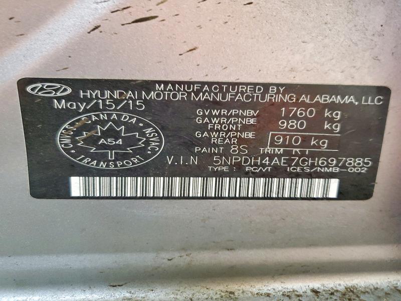 Продажа на аукционе авто 2016 Hyundai Elantra, vin: 5NPDH4AE7GH697885, номер лота: 48774346