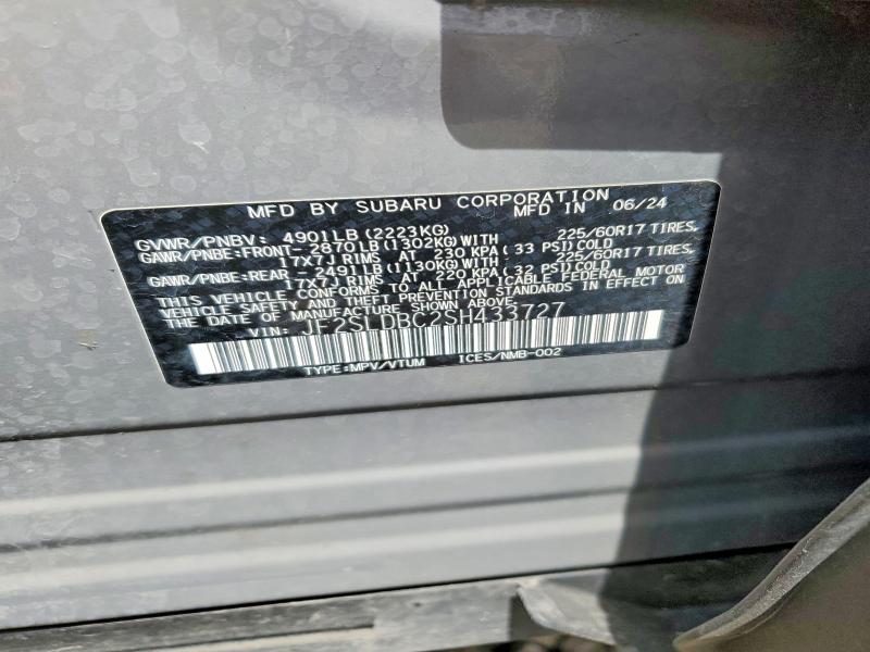 Продаж на аукціоні авто 2025 Subaru Forester, vin: JF2SLDBC2SH433727, номер лоту: 52041356