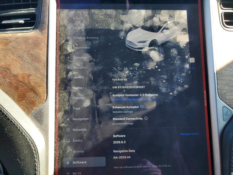 Aukcja sprzedaży 2018 Tesla Model S, vin: 5YJSA1E20JF281337, numer aukcji: 50796746