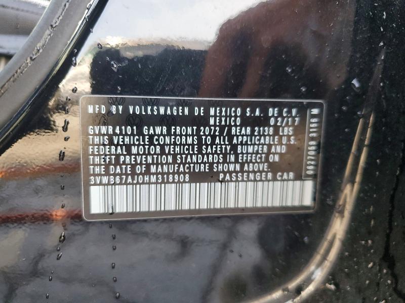 Aukcja sprzedaży 2017 Volkswagen Jetta, vin: 3VWB67AJ0HM318908, numer aukcji: 49038146