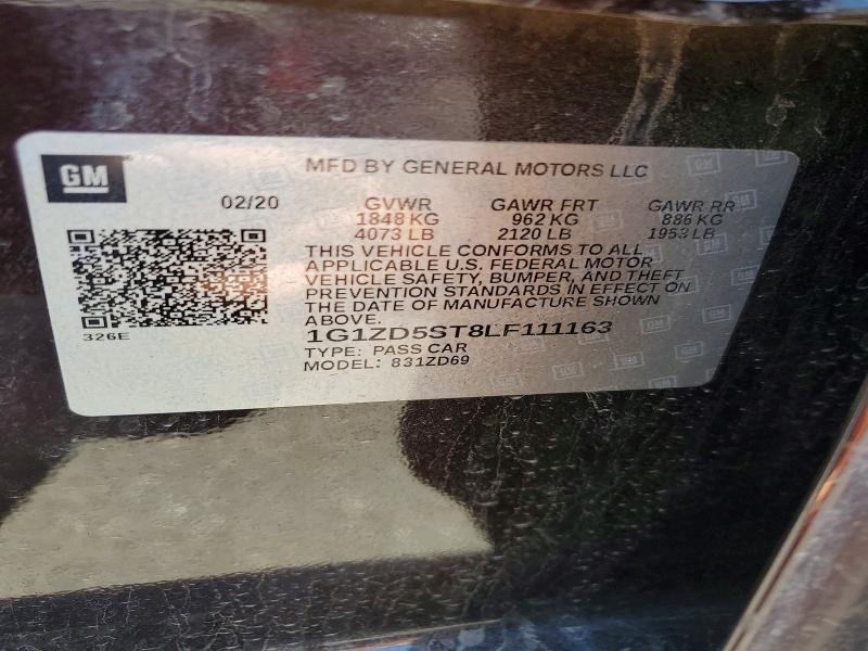 Продаж на аукціоні авто 2020 Chevrolet Malibu, vin: 1G1ZD5ST8LF111163, номер лоту: 51320916
