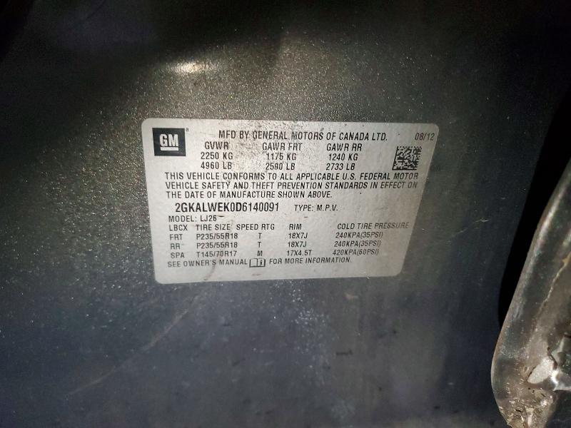 Продаж на аукціоні авто 2013 Gmc Terrain, vin: 2GKALWEK0D6140091, номер лоту: 49330906
