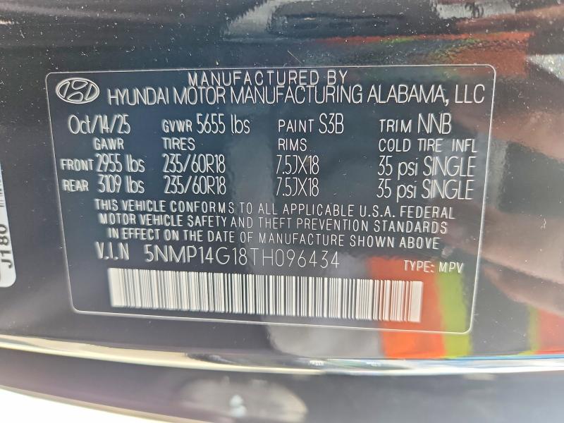 Продажа на аукционе авто 2026 Hyundai Santa Fe, vin: 5NMP14G18TH096434, номер лота: 49821636