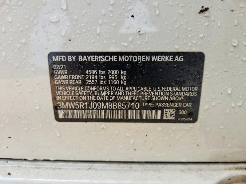 Aukcja sprzedaży 2021 Bmw 330i, vin: 3MW5R1J09M8B85710, numer aukcji: 50152416