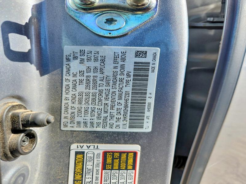 50514976 :رقم المزاد ، 2HKRW2H84HH672301 vin ، 2017 Honda Cr-v مزاد بيع
