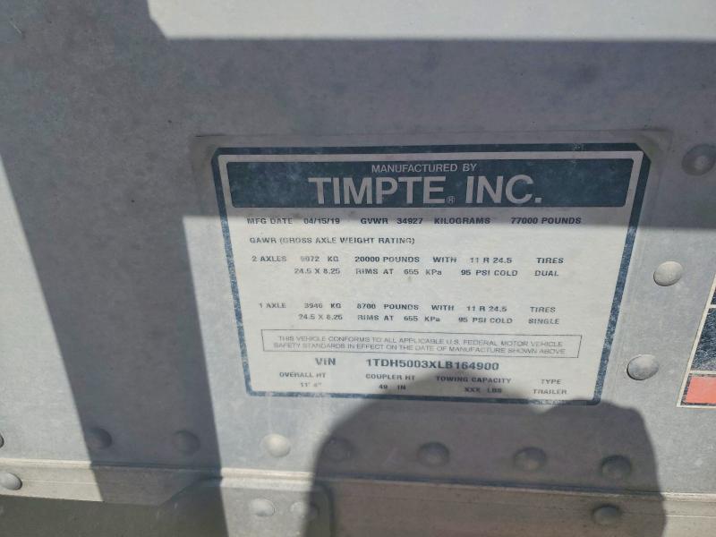 Продаж на аукціоні авто 2020 Timpte Unknown, vin: 1TDH5003XLB164900, номер лоту: 49186456