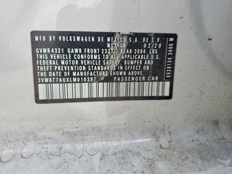 Продаж на аукціоні авто 2020 Volkswagen Gti, vin: 3VW6T7AUXLM010397, номер лоту: 48091566