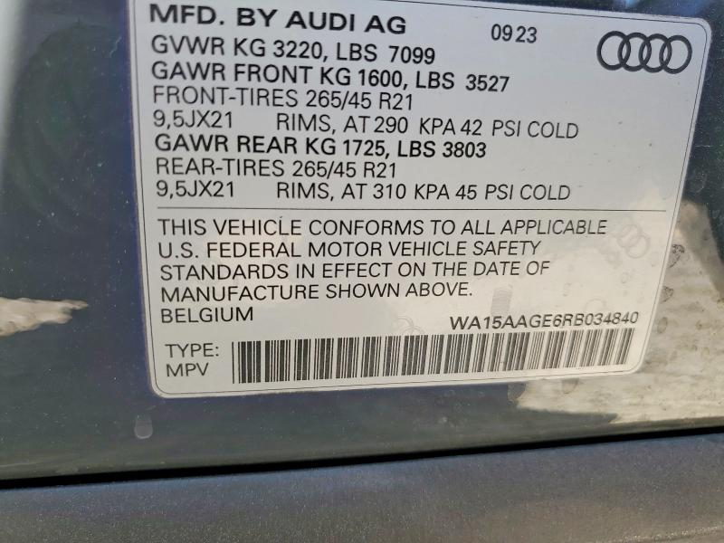 Продаж на аукціоні авто 2024 Audi Q8 E-tron, vin: WA15AAGE6RB034840, номер лоту: 48673416
