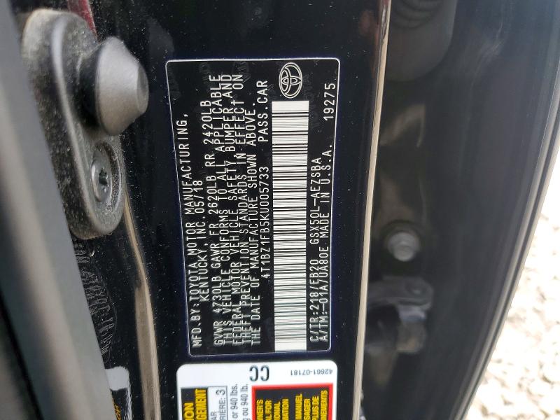 Продажа на аукционе авто 2019 Toyota Avalon, vin: 4T1BZ1FB5KU005733, номер лота: 50919476