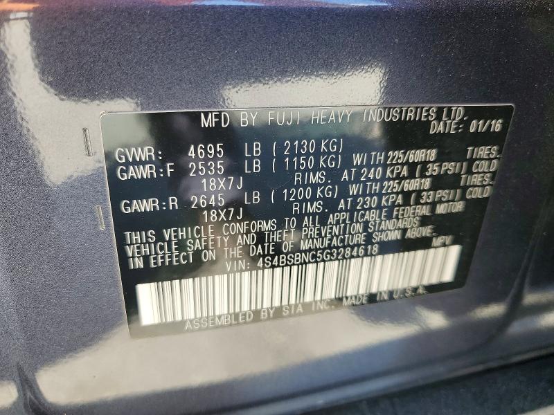 Продаж на аукціоні авто 2016 Subaru Outback, vin: 4S4BSBNC5G3284618, номер лоту: 50565986